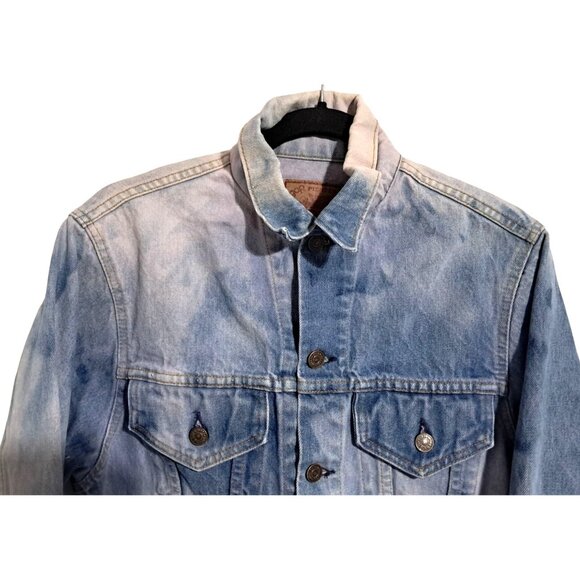 Vintage 1989 Gap Pioneer Acid Wash Jean Jacket Bleached Denim Mens Size 38 Vinta - Picture 5 of 10
